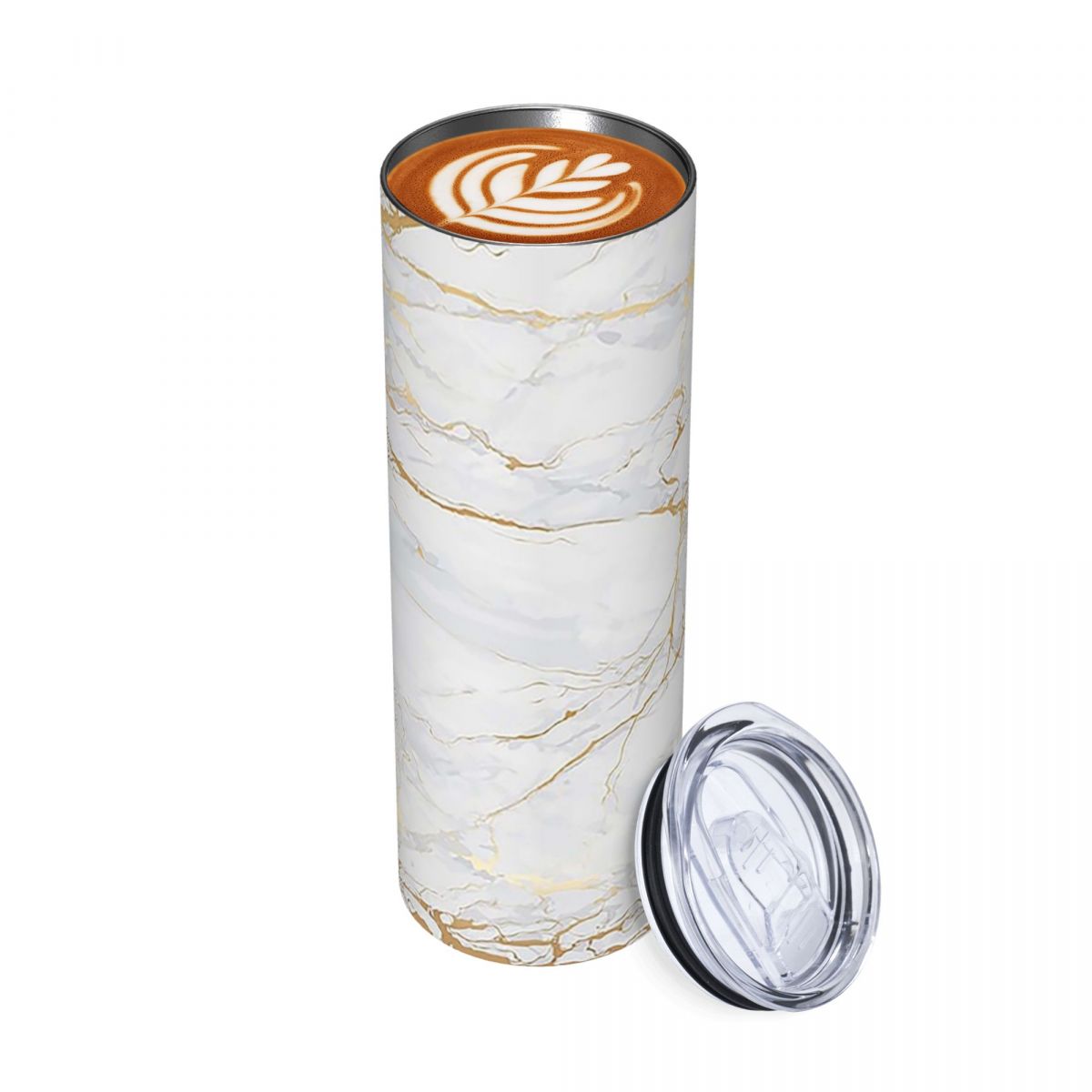 White And Gold Marbl Stainless - đánh giá và giá Tumbler 20Oz White