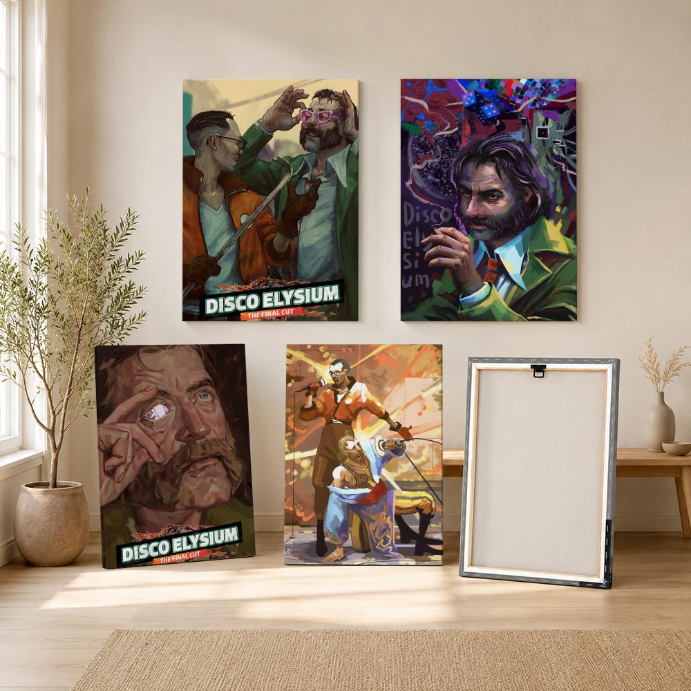 D-Disco Elysium Hot Video Game - đánh giá và giá Canvas Wrap Ready